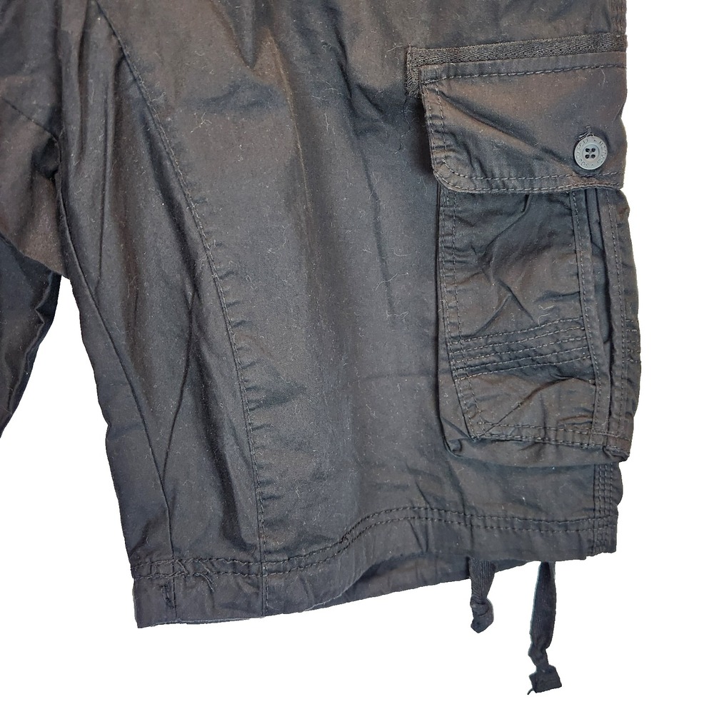 Southpole Men's 4XL Big Cargo Jogger Shorts Black Elastic Drawstring Waist Twill - Picture 6 of 10